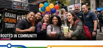 Daily Dose team celebrating a grand opening with the community